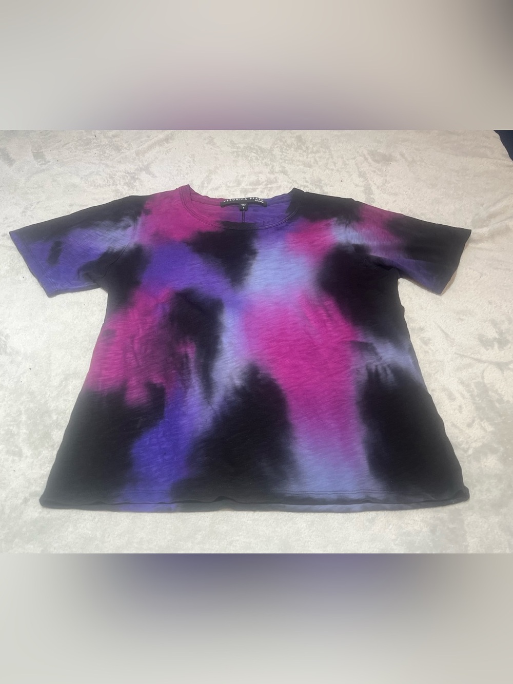 Veronica Beard Women Tie-Dye Tee - Black, Purple & Pink